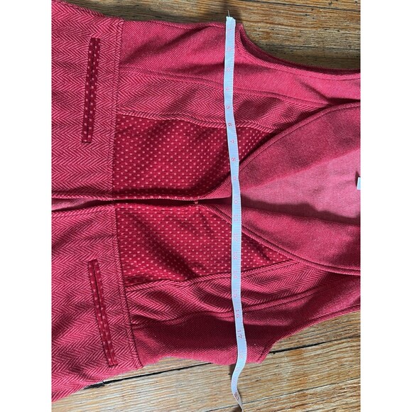 Coldwater Creek Womens Size Small Red Herringbone Vest Shirt Top Clasp Closure - Picture 8 of 9